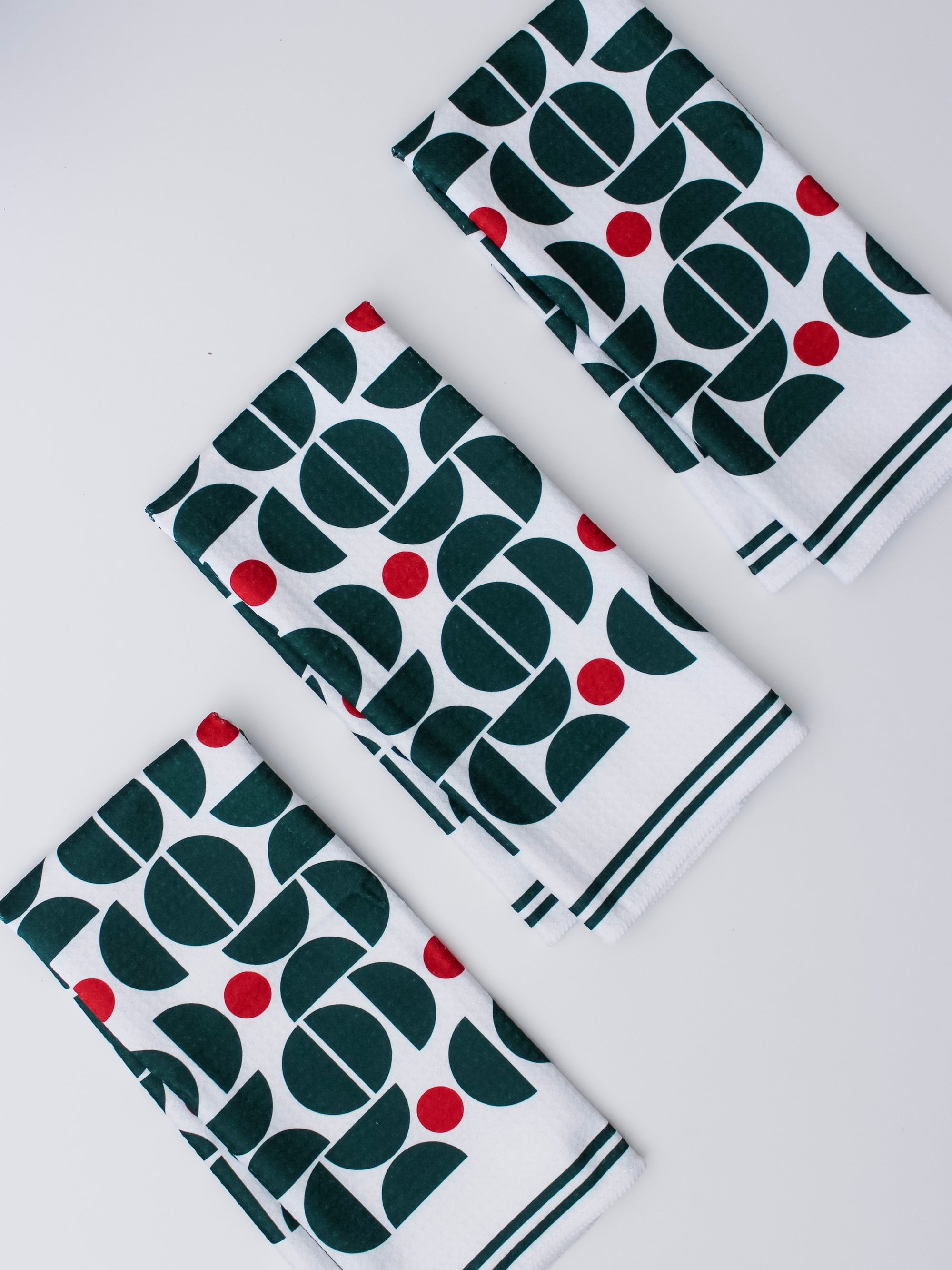 Holly Geometric Dish Towel Trio - 3pk - 16''x24''