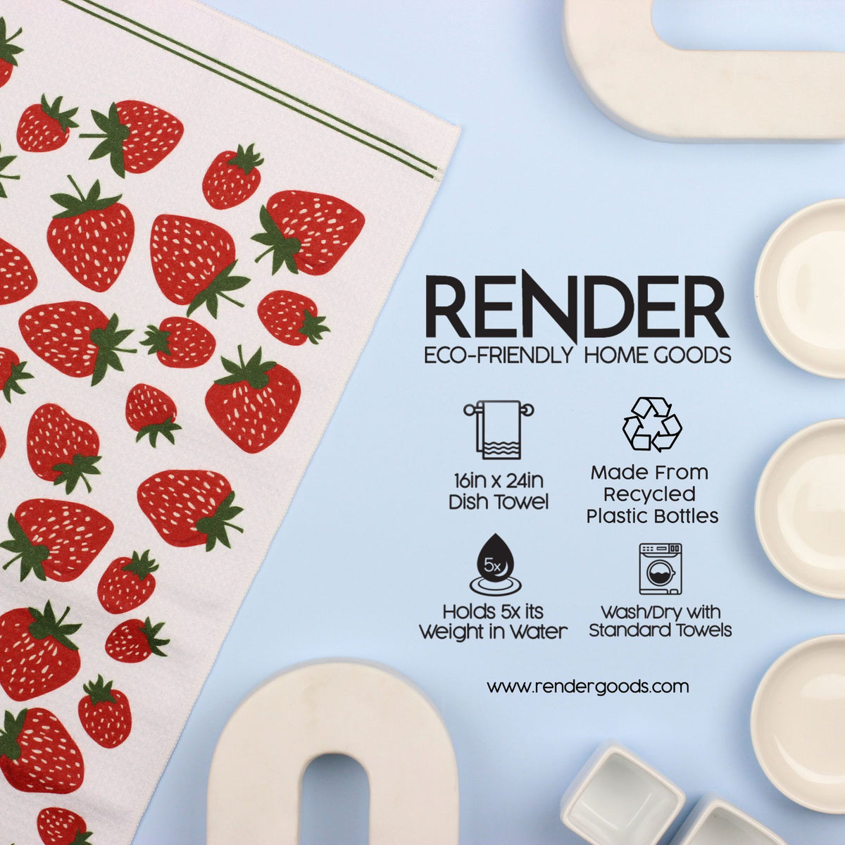 Render Goods Strawberry Dish Towel - 16''x24'' – Render Goods