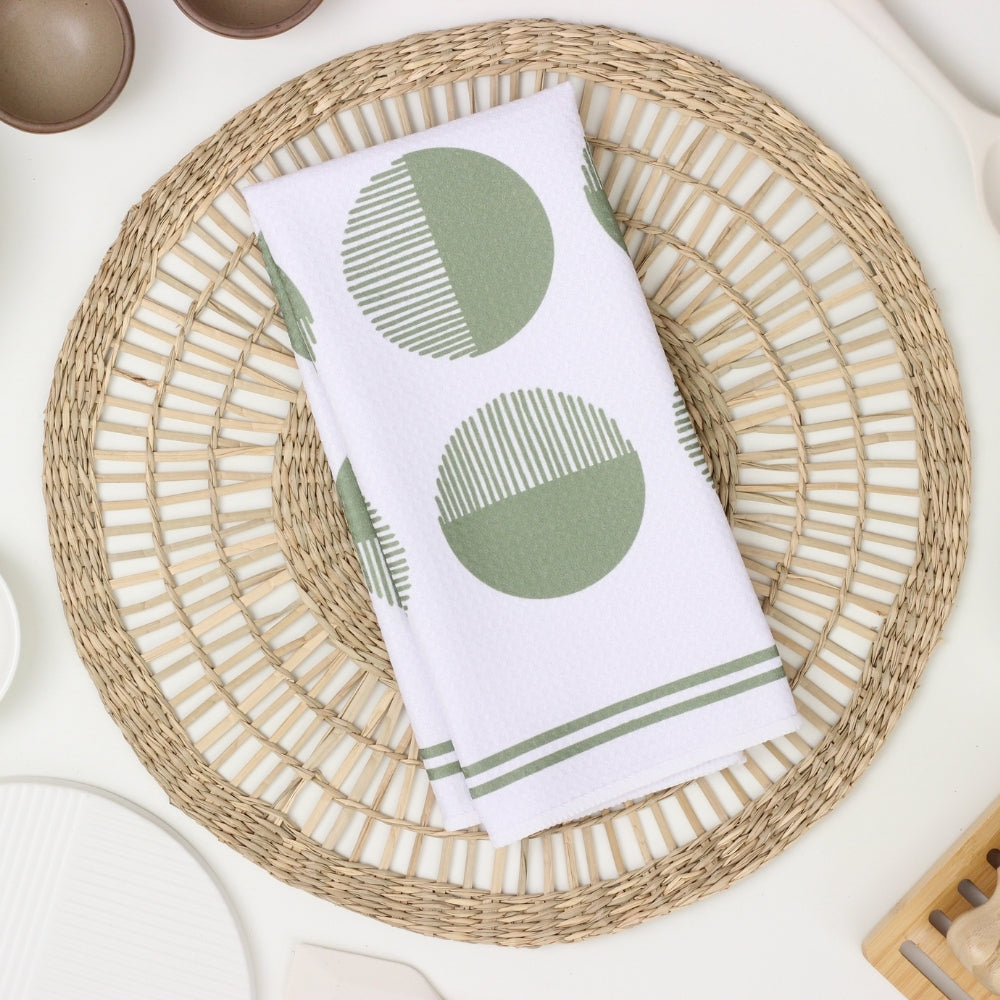 Green Circle Comb Dish Towel - 16''x24''