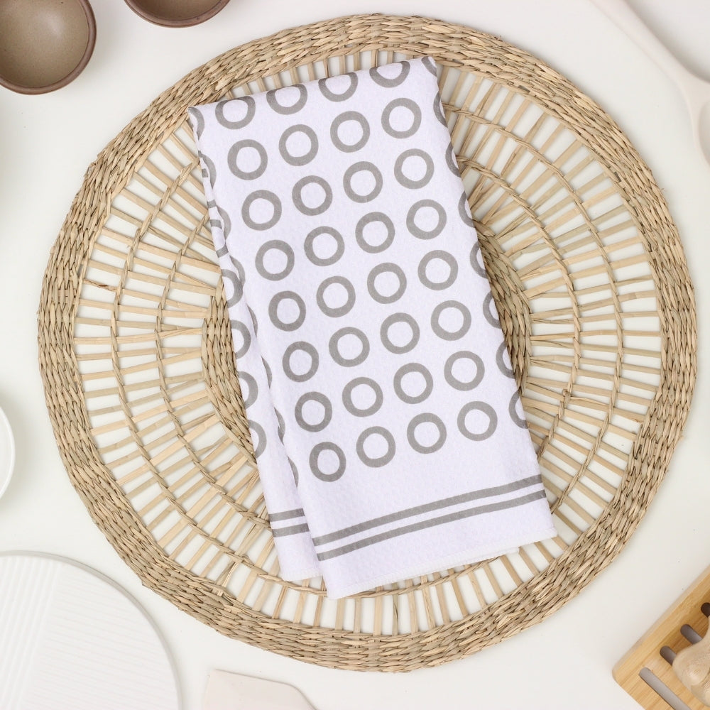 Grey Circles Dish Towel - 16''x24''
