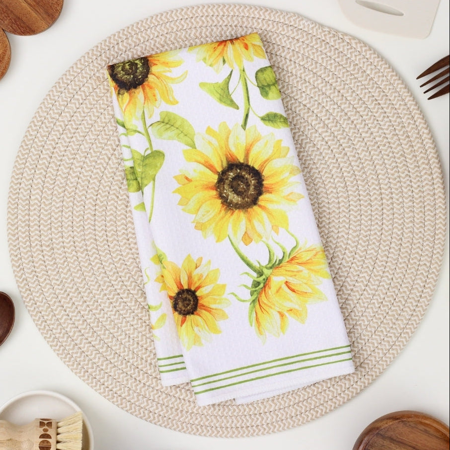 Sunflower Watercolor Dish Towel - 16''x24''