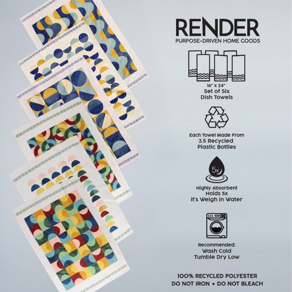 Render Goods Geo Boho Encore Dish Towel Set - 6pk- Series Bundle – Render Goods