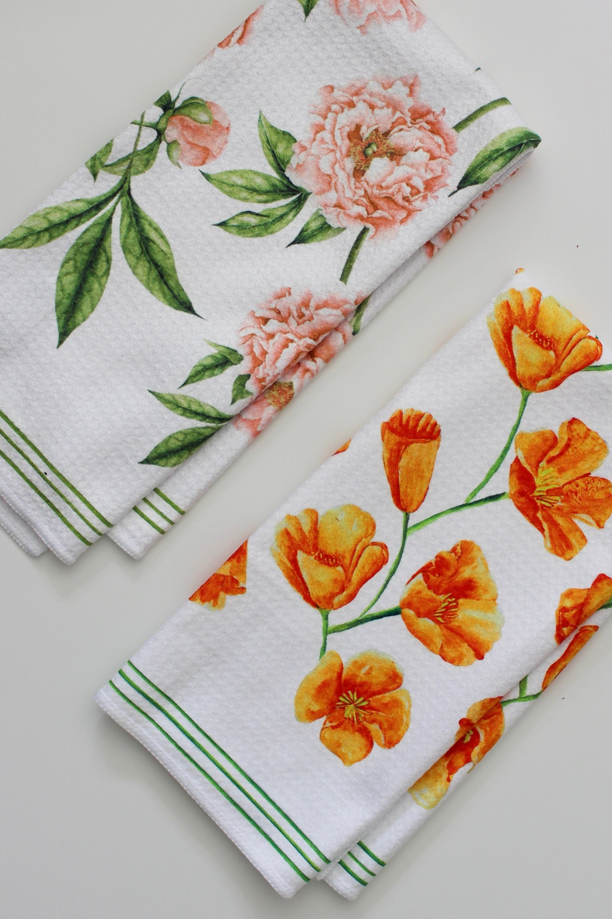 Poppy and Peony Dish Towel Duo - 2pk - 16''x24''