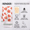 Poppy Flower Dish Towel - 16''x24''