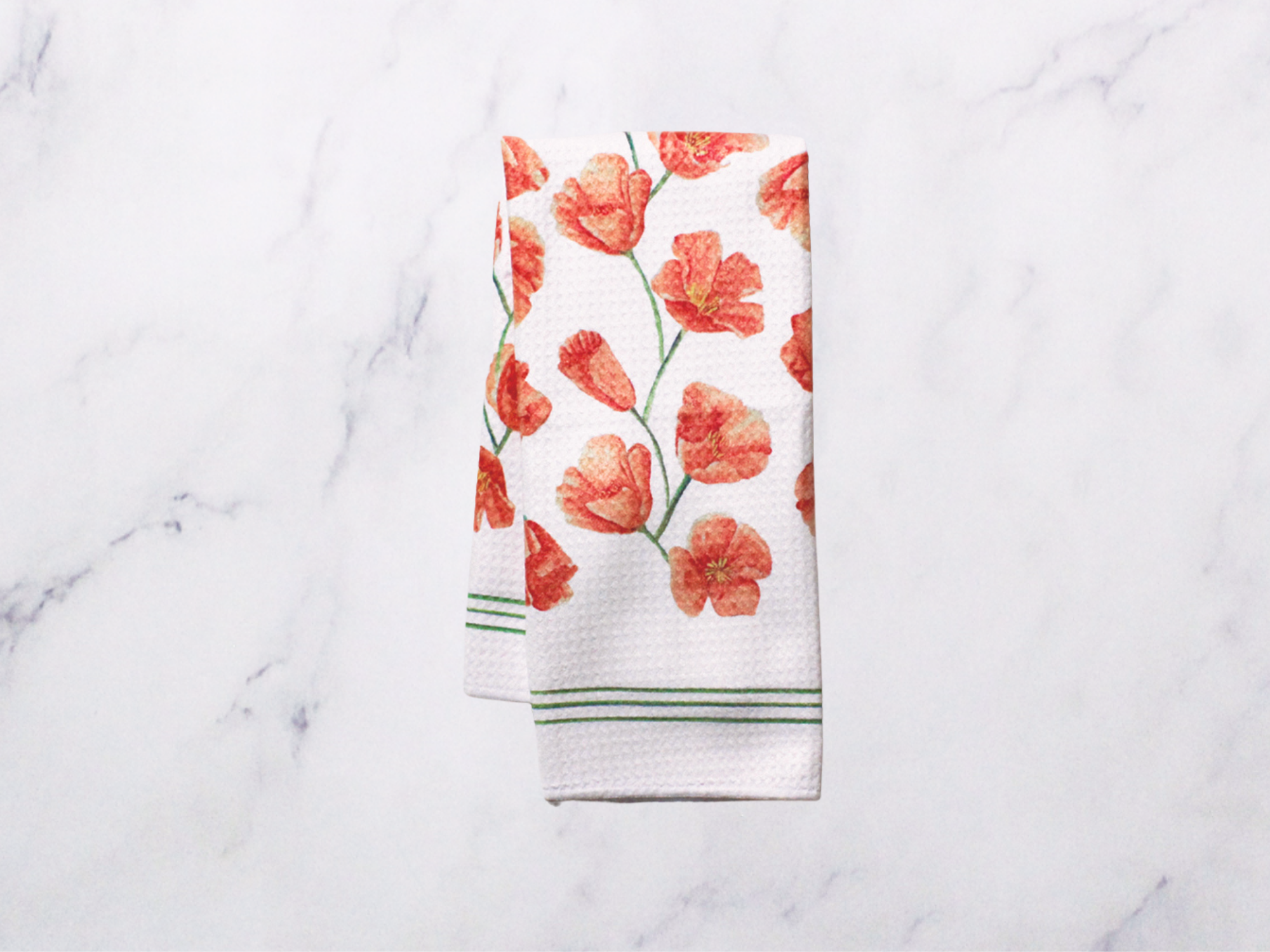 Poppy Flower Dish Towel - 16''x24''