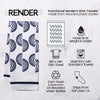 Blue Swirl Dish Towel - 16''x24''