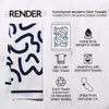 Blue Abstract Dish Towel - 16''x24''