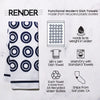 Blue Circles Dish Towel - 16''x24''