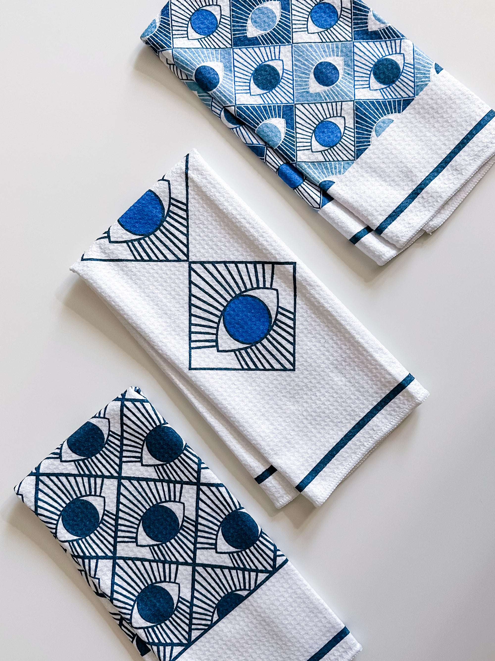 Blue Eye Dish Towel Trio - 3pk - 16''x24''
